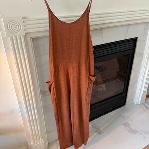 Vuori Soft Jumpsuit Small Rust Brown Overalls